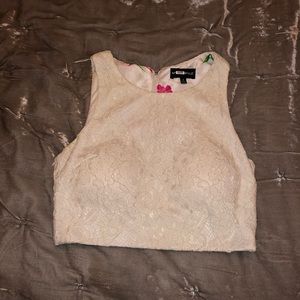 Two-Piece Lace Floral Prom Dress